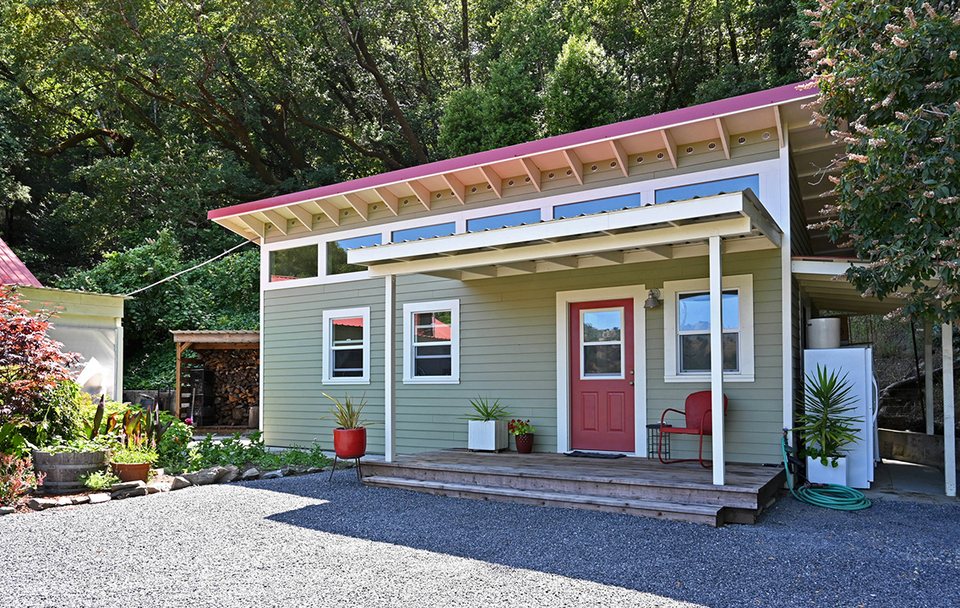 Foodshed with red door