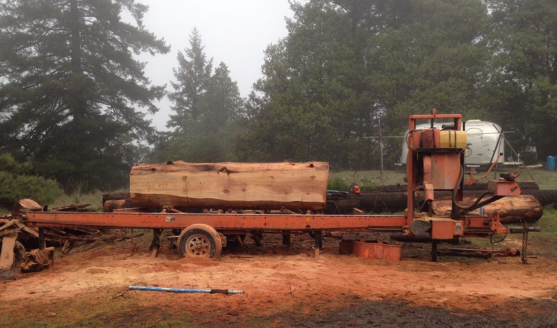 Milling wood at Big Dream Ranch